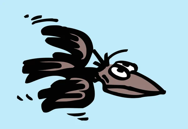 Die Krähe Stilisierte Zeichnung Eines Vogels Der Himmel Fliegt Vektorzeichnung — Stockvektor