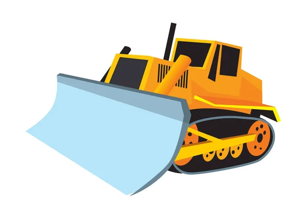 Planierraupe Planierraupe Großer Traktor Bauwagen Vektorzeichnung Für Illustrationen — Stockvektor