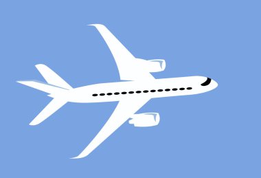 Basit bir ticari jet çizimi. Yazdırma veya resimleme için vektör çizimi.