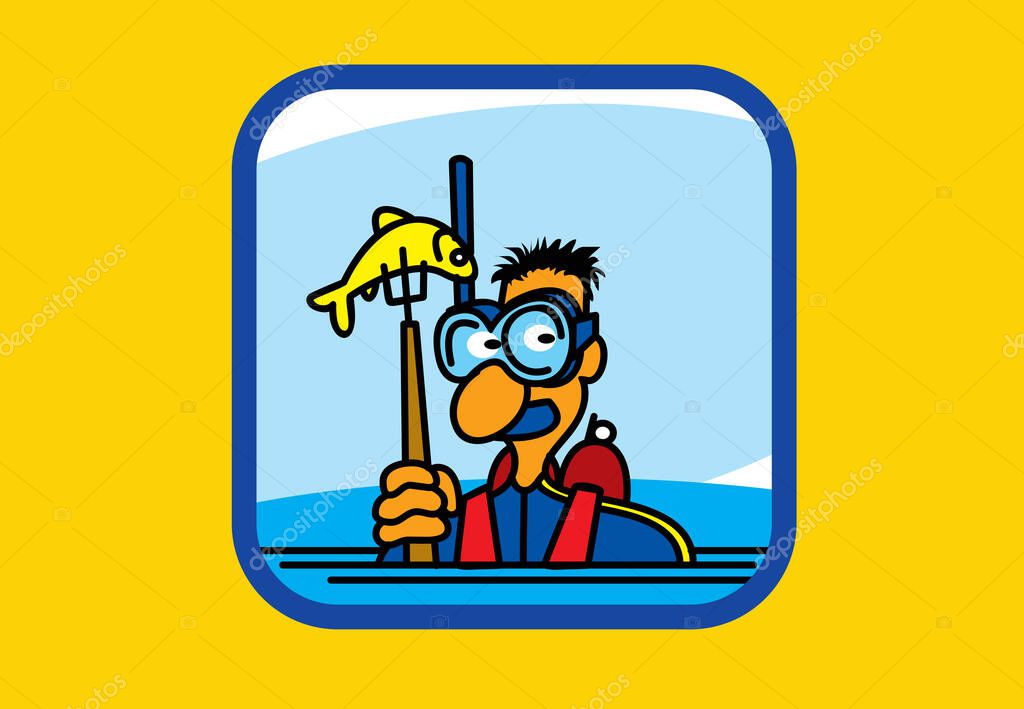 Recreation, sports and active pastime. spear fishing. diving.