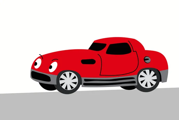 Imagem Quadrinhos Carro Desportivo Vermelho Imagem Vetorial Para Ilustração —  Vetores de Stock