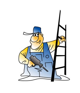 Tamirci, zanaatkar. Kendi ellerinle tamir et. İllüstrasyonlar için vektör resmi.