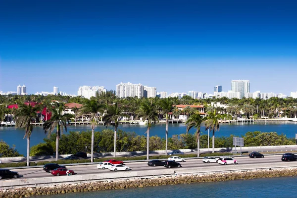 Miami Macarthur Causeway Estados Unidos Florida — Foto de Stock