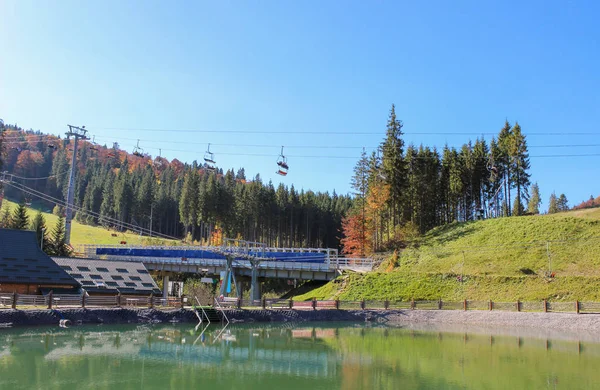 Modernes Skigebiet Herbst Bukovel Ukraine — Stockfoto