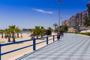 şehir şehir ve mesire beach Alicante, Spaine, 17 Mayıs 2018.