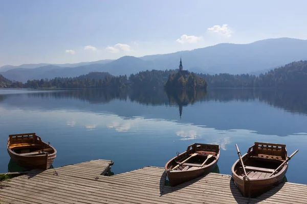 Bateaux Tourisme Sur Lac Bled Slovénie — Photo