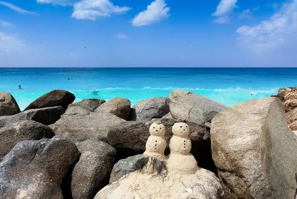 Δύο Αμμώδεις Χιονάνθρωπος Καραϊβική — Φωτογραφία Αρχείου