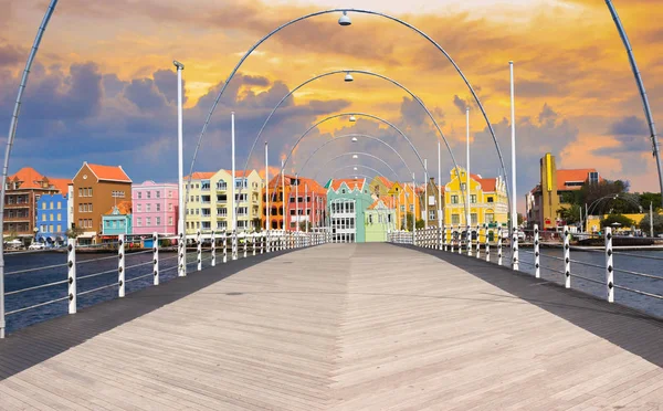 Πλωτή Γέφυρα Pantoon Willemstad Κουρακάο — Φωτογραφία Αρχείου