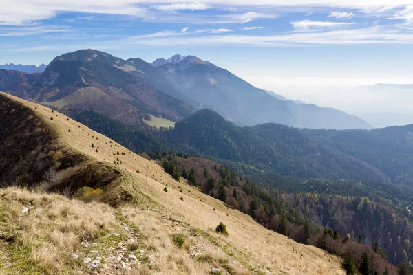 Escursioni Slovenia Vista Dalla Montagna Golica Karavanke — Foto Stock