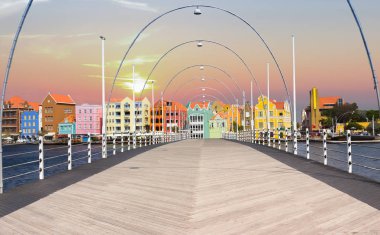 Floating pantoon bridge in Willemstad, Curacao clipart
