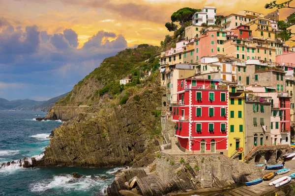 Manarola, rybářská vesnice. Národní Park Cinque Terre, Ligurie I — Stock fotografie