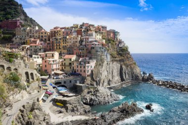 Manarola, balıkçı köyü. Cinque Terre Milli Parkı, Liguria ben