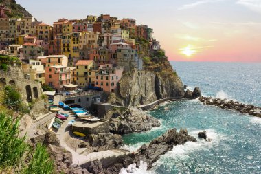 Manarola, balıkçı köyü. Cinque Terre Milli Parkı, Liguria ben