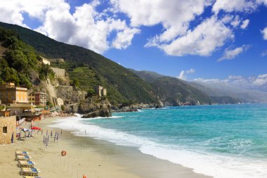 Monterosso beach, Cinque Terre, Liguria, İtalya