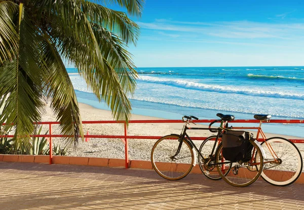 Biciclette Sulla Spiaggia Santa Maria Del Mar Cadice Spagna Andalusia — Foto Stock