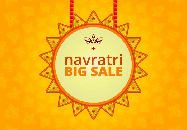 Navaratri büyük indirim posterleri. Navaratri, her yıl sonbaharda kutlanan dokuz gece (ve on gün) Hindu festivali..