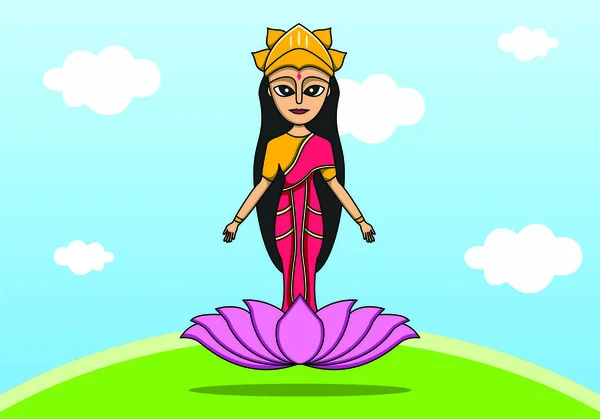 Tanrıça durga metinle Illustration. Navaratri, bu sonbaharda her yıl kutlanan bir dokuz gece (ve on gün) Hindu festivali.