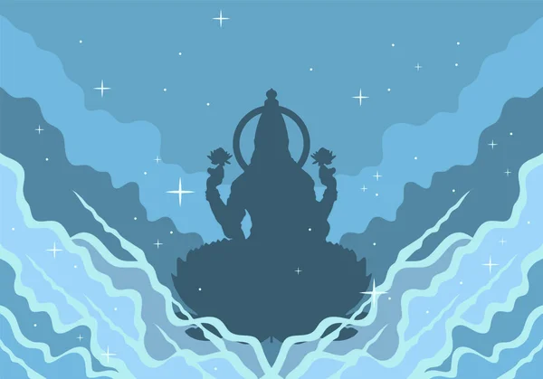 Tanrıça durga siluet Illustration. Navaratri, bu sonbaharda her yıl kutlanan bir dokuz gece (ve on gün) Hindu festivali.