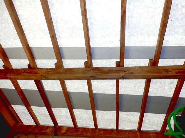 Wewnętrzna Struktura Dachu Warsztat Nowej Wodoodporna Membrana Zamontowane — Zdjęcie stockowe