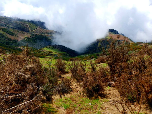 Madeira Adası yamaca gitmeye başlayan bulutlar aşağı