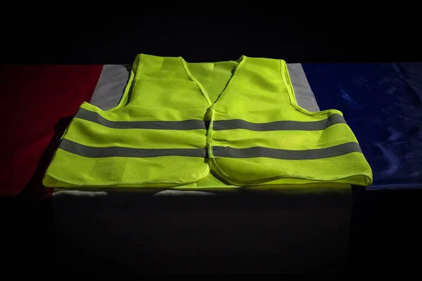 Yellow vest on French flag