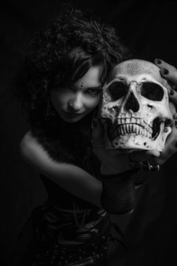 Kafatası ile Moda kawaii cadı