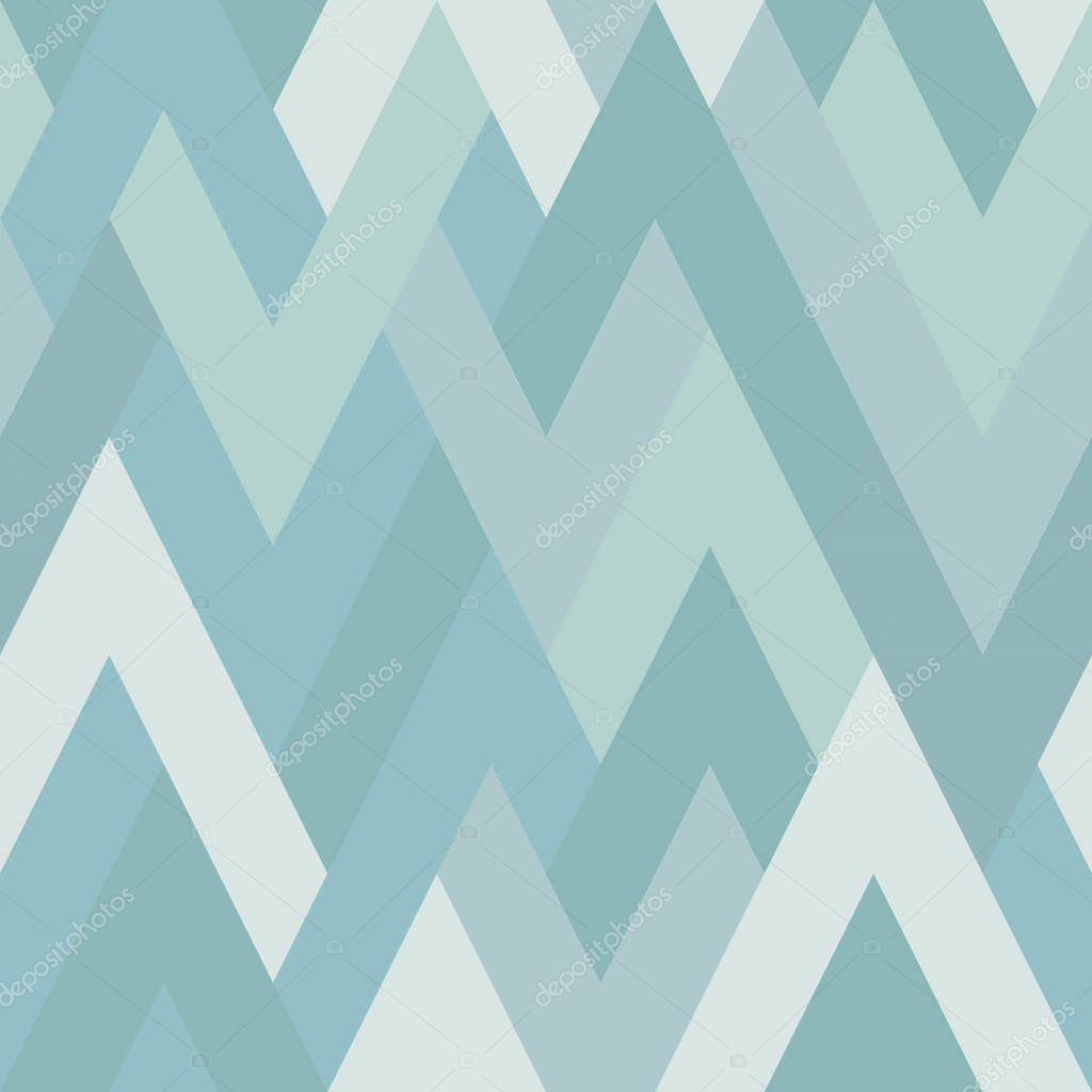 Seamless geometric pattern of rhombuses in cold colors. Retro style. Light blue, gray