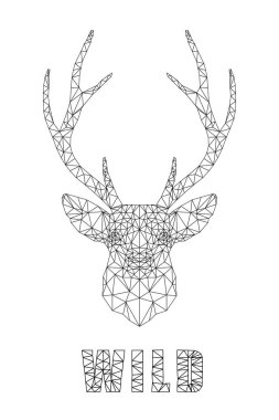 Bir geyik ile bir yazıt çizgilerle çizilmiş, Başkanı. Beyaz üzerine siyah. Devre