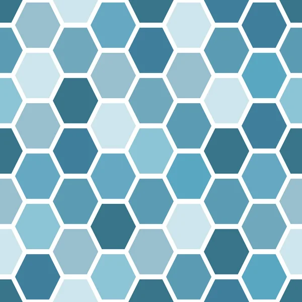 Fond Sans Couture Partir Tuiles Hexagonales Bleu Sur Blanc — Image vectorielle