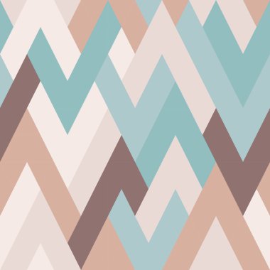 Geometrik seamless modeli retro tarzı. Edikula, zikzak. Açık kahverengi ve turkuaz renkleri