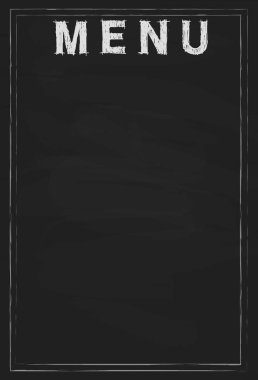 Siyah kara tahta. Eski yazıtlar lekeleri. Metin: menü. Günlük menü yazmak için yer