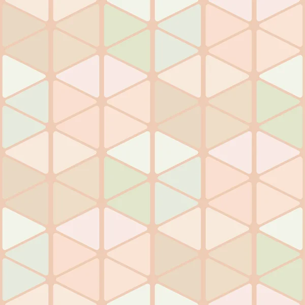 Modèle Sans Couture Triangles Arrondis Formant Des Cubes Couleur Pastel — Image vectorielle