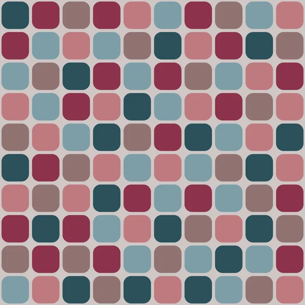 Gekachelte Geometrische Nahtlose Muster Von Quadraten Quadrate Mit Abgerundeten Ecken — Stockvektor