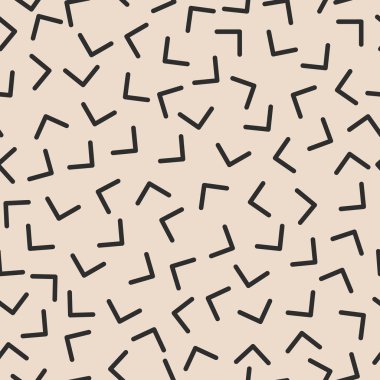 Memphis tarzı. Köşeler, farklı yönlere çevirdi. Seamless modeli. Tek renkli. Karanlık ışığı. Arka plan