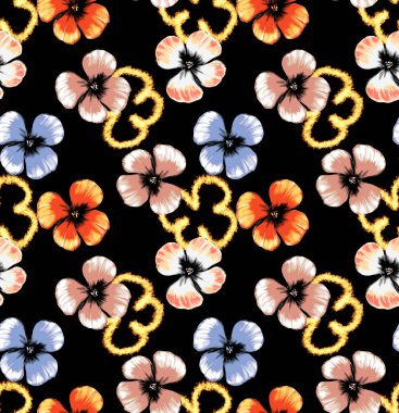 Yangın etkisi ile sorunsuz şekilde çiçek desenli.