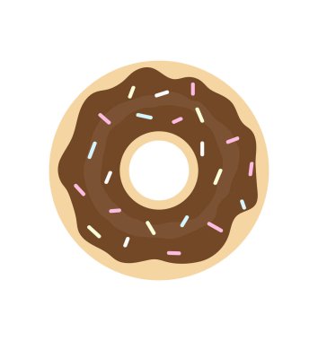 Çikolata jöleli donut. donut simgesi, vektör çizimi