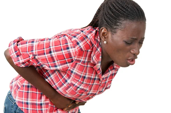 Young Woman Stomach Pain Nausea — Stock Photo, Image