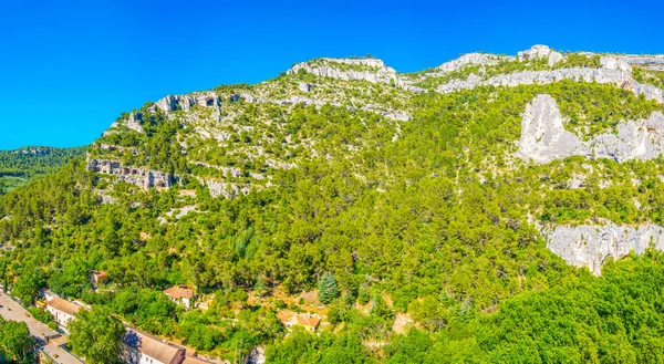 Grottes Dans Une Montagne Dessus Village Fontaine Vaucluse Franc — Photo