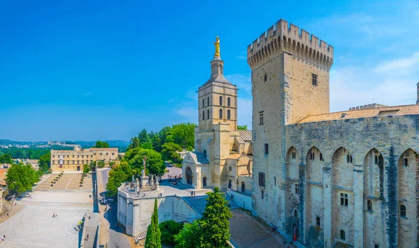 Vista Palais Papes Catedral Avignon Franc — Fotografia de Stock