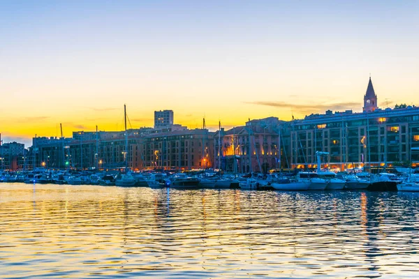 Zonsondergang Van Vieux Port Marseille Franc — Stockfoto
