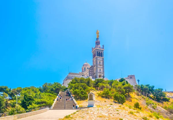 Basilique Notre Dame Garde Marsylii Francja — Zdjęcie stockowe