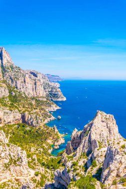 Franc 'taki Calanques Ulusal Parkı' nda Calanque Sugiton