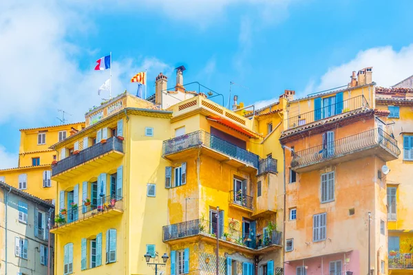 Coloridas Fachadas Casas Grasse Franc —  Fotos de Stock