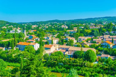 Vaison-la-Romaine Frangı içinde havadan görünümü