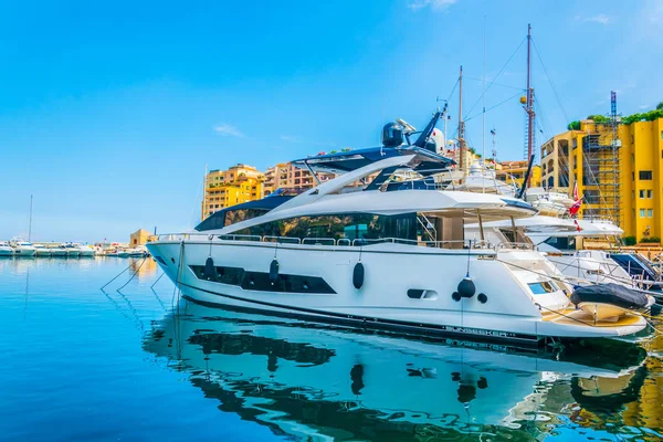 Costoso Ormeggio Yacht Porto Fontvieille Monac — Foto Stock