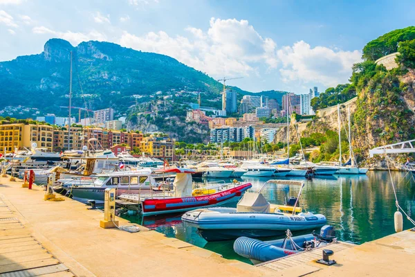 Cidade Velha Mônaco Vista Port Fontvieill — Fotografia de Stock