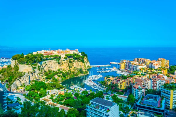 Aerial View Old Town Monaco Port Fontvieill — Stock Photo, Image