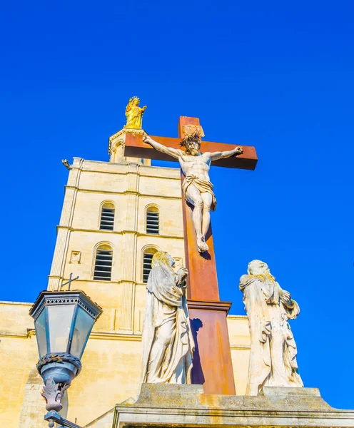 Cathedral Our Lady Jesus Christ Statue Avignon Franc — Stock Photo, Image