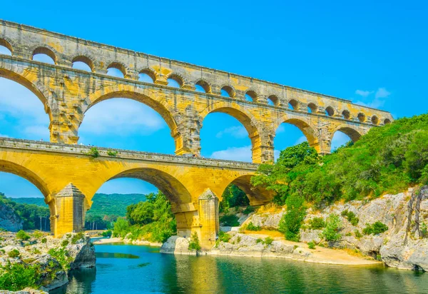 Aqueduto Pont Gard Franc — Fotografia de Stock