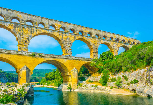 Pont du Gard aqueduct in Franc